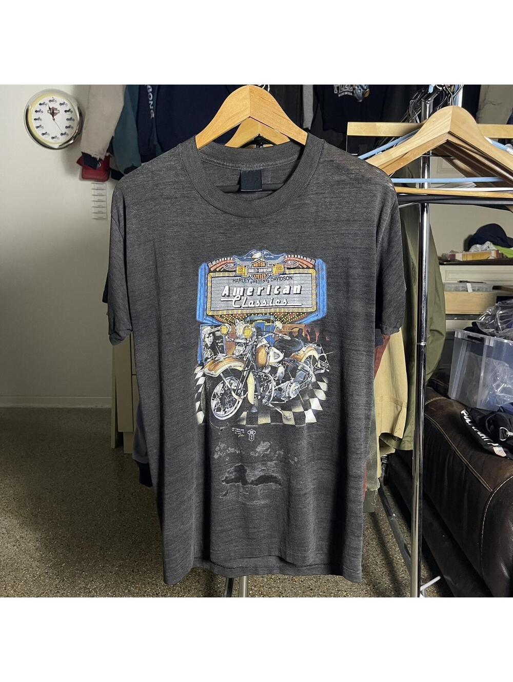 80s Harley Davidson Okinawa City Japan 3D Emblem Shirt